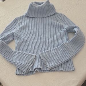 Old Navy Sky Blue Ribbed Turtleneck Sweater